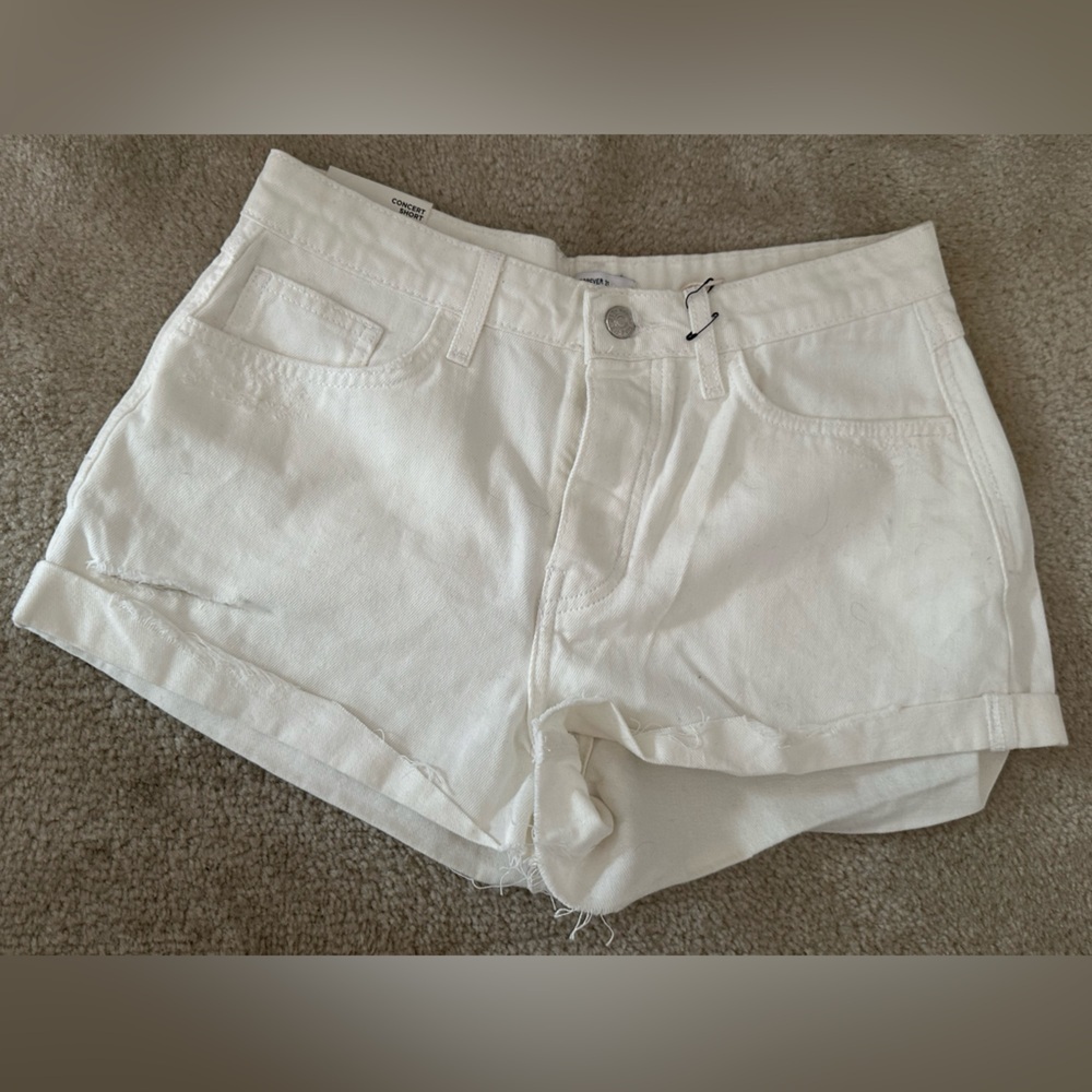 NWT Forever 21 White Denim Concert Shorts